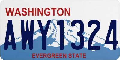 WA license plate AWY1324
