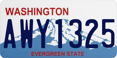 WA license plate AWY1325