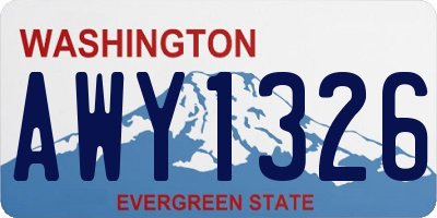 WA license plate AWY1326