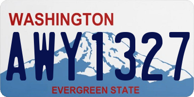 WA license plate AWY1327