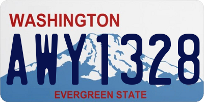 WA license plate AWY1328