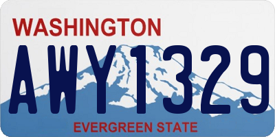 WA license plate AWY1329