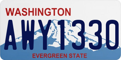 WA license plate AWY1330