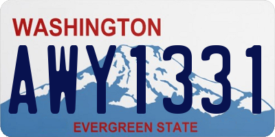 WA license plate AWY1331