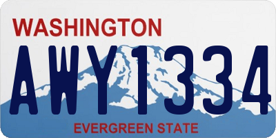 WA license plate AWY1334