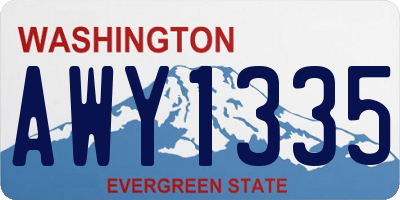 WA license plate AWY1335