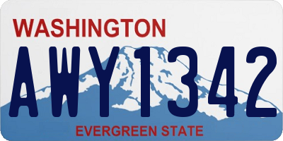 WA license plate AWY1342