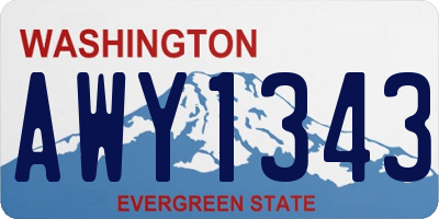 WA license plate AWY1343