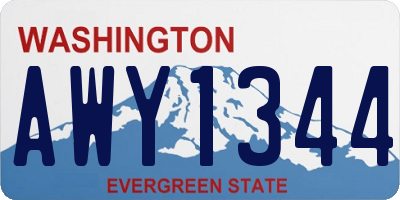 WA license plate AWY1344