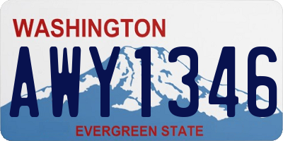 WA license plate AWY1346