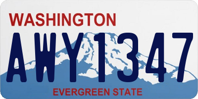 WA license plate AWY1347
