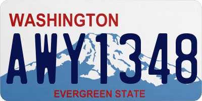 WA license plate AWY1348