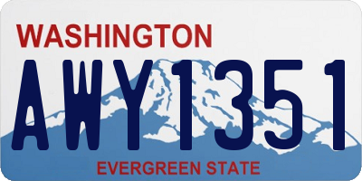 WA license plate AWY1351