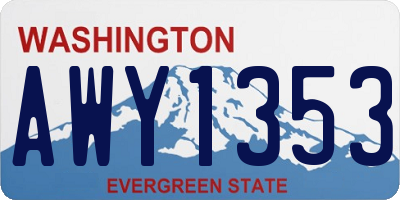 WA license plate AWY1353