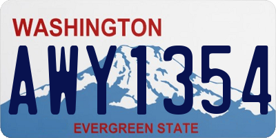 WA license plate AWY1354