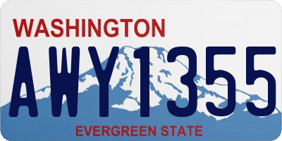 WA license plate AWY1355