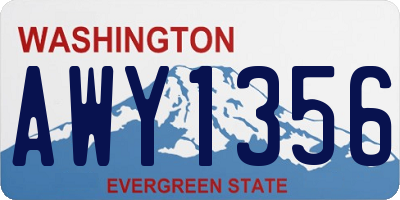 WA license plate AWY1356