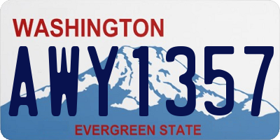WA license plate AWY1357