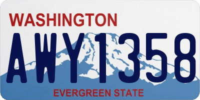 WA license plate AWY1358