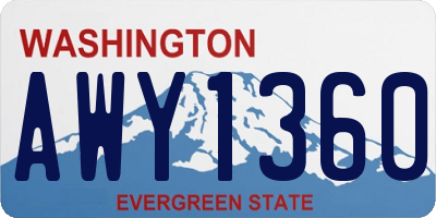 WA license plate AWY1360