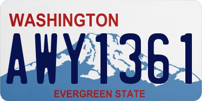 WA license plate AWY1361