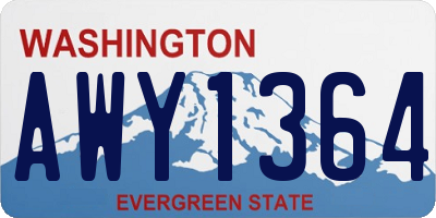 WA license plate AWY1364