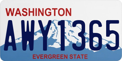 WA license plate AWY1365