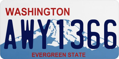 WA license plate AWY1366