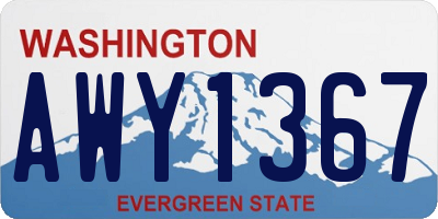 WA license plate AWY1367