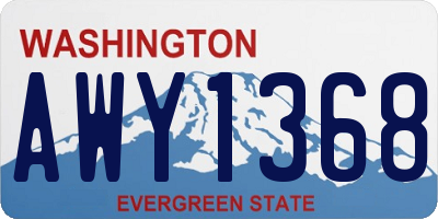 WA license plate AWY1368