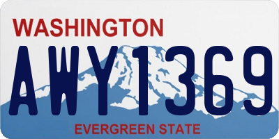 WA license plate AWY1369