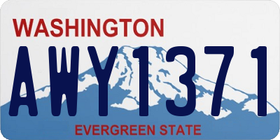 WA license plate AWY1371