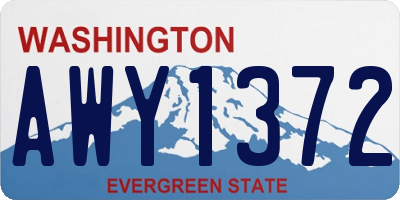 WA license plate AWY1372