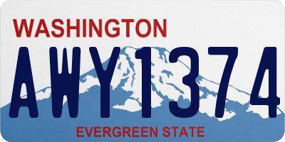 WA license plate AWY1374