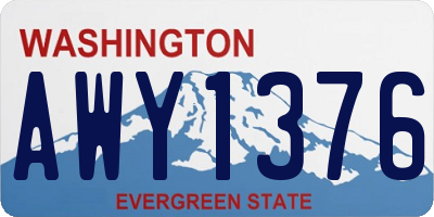 WA license plate AWY1376