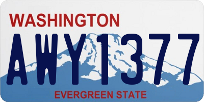 WA license plate AWY1377