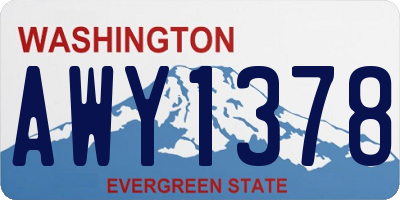 WA license plate AWY1378