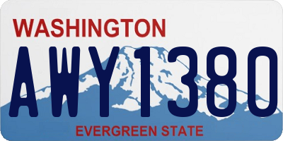WA license plate AWY1380