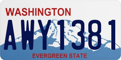 WA license plate AWY1381