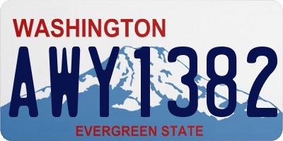 WA license plate AWY1382