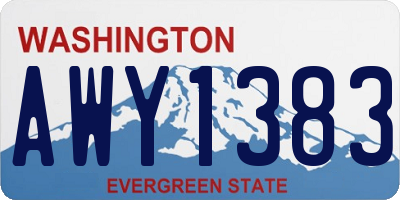 WA license plate AWY1383