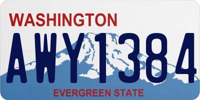 WA license plate AWY1384