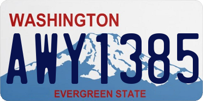 WA license plate AWY1385