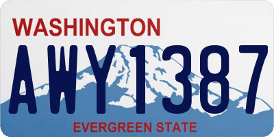 WA license plate AWY1387