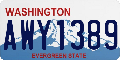 WA license plate AWY1389
