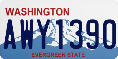WA license plate AWY1390