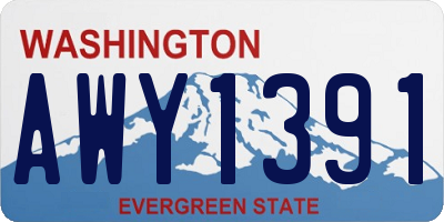 WA license plate AWY1391