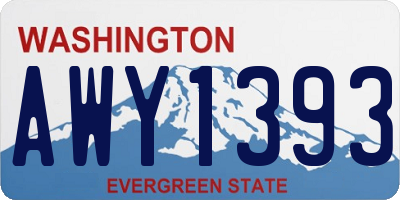 WA license plate AWY1393