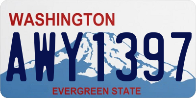 WA license plate AWY1397