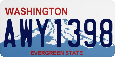 WA license plate AWY1398